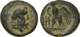 KINGS OF GALATIA. Deiotaros (Circa 63-59/8 BC). Ae.
Obv: Laureate head of Zeus right.
Rev: Eagle, with head right and wings spread, standing left on t...