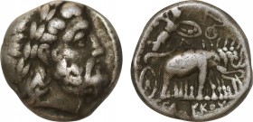 SELEUKID KINGDOM. Seleukos I Nikator (312-281 BC). Drachm.
Obv: Laureate head of Zeus right.
Rev: BAΣIΛEΩΣ / ΣEΛEYKOY.
Athena, holding spear and shiel...