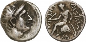 SELEUKID EMPIRE. Antiochos I (280-261). Drachm. Seleucia on the Tigris.
Obv: Diademed head right.
Rev: BAΣΙΛΕΩΣ ANTIOXOY.
Apollo seated left on omphal...