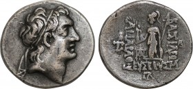 KINGS OF CAPPADOCIA. Ariarathes IV Eusebes AR Drachm. Eusebeia-Mazaca, dated RY 33 = 188/7 BC. Obv: Diademed head right. Rev: ΒΑΣΙΛΕΩΣ ΑΡΙΑΑΘOV ΕVΣEBO...