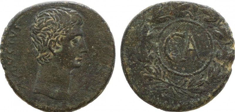 ASIA MINOR , Uncertain . Augustus . Sestertius . (circa 25 BC). Obv: bare head r...