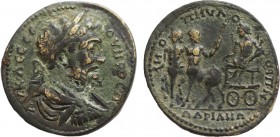 MYSIA. Hadrianoi. Septimius Severus (193-211 AD). Obv: Aϒ K Λ CE CEOϒHPOC ΠE. Laureate bust of Septimius Severus on the right. Rev: AΔPIANEΩN ΠΠOC OΛϒ...