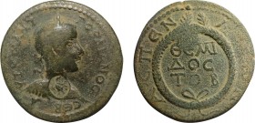 PAMPHYLIA. Aspendos. Gordian ( 238-244 AD). Ae. Obv:ΑΥΤ Κ Μ ΑΝΤ ΓΟΡΔΙΑΝΟϹ ϹƐΒ. Laureate, draped and cuirassed bust of Gordian III. Rev: ΑϹΠƐΝΔΙⲰΝ, ΘƐΜ...