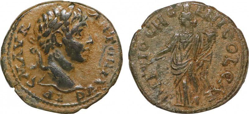 PISIDIA. Antioch. Elagabalus (218-222). Ae.
Obv: IMP CAES M AV ANTΩNINOC.
Laurea...