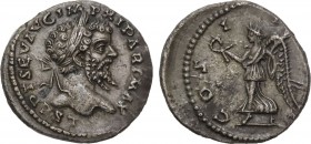 SEPTIMIUS SEVERUS (193-211). Denarius. Laodicea ad Mare. Obv: SEVERVS PIVS AVG. Laureate head right. Rev: COS III P P. Victory advancing left, holding...
