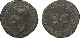 TIBERIUS, (A.D. 14-37), AE as, Rome mint. Obv: Bare head to left, around TI CAESAR DIVI AVG F AVGVST IMP EIII. Rev: PONTIF MAXIM TRIBVN POTEST XXIIII ...