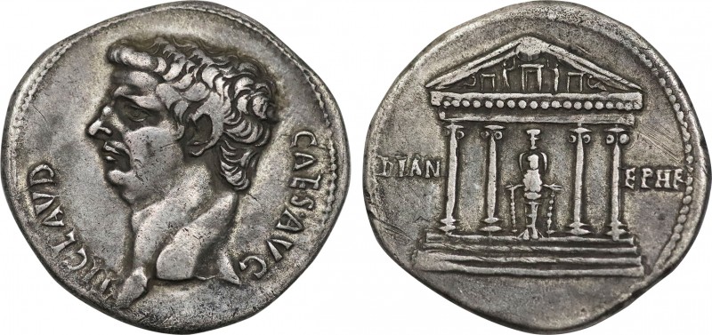 IONIA. Ephesos. Claudius (41-54). Cistophorus.
Obv: TI CLAVD CAES AVG.
Bare head...