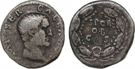 GALBA (68-69). Denarius. Rome.
Obv: IMP SER GALBA AVG.
Bare head right.
Rev: SPQR / OB / C S.
Legend in 3 lines, all within wreath.
RIC² 167.
Conditio...