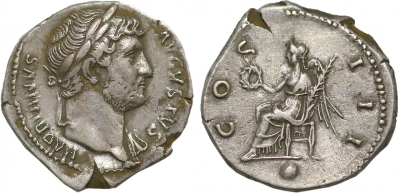 HADRIAN (117-138). Denarius. Rome. Obv: HADRIANVS AVGVSTVS. Laureate bust right,...