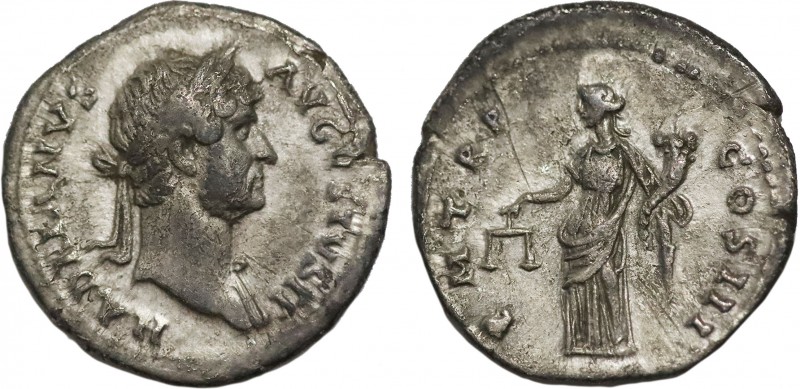 Hadrian. (117-138 AD). Denarius. Eastern Mint. Obv: HADRIANVS - AVGVSTVS P P Hea...