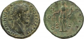 ANTONINUS PIUS (138-161). Dupondius. Rome.
Obv: ANTONINVS AVG PIVS P P TR P XII.
Radiate head right.
Rev: COS IIII / S - C.
Aequitas standing left, ho...