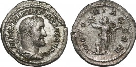 MAXIMINUS THRAX (235-238). Denarius. Rome.
Obv: MAXIMINVS PIVS AVG GERM.
Laureate, draped and cuirassed bust right.
Rev: VICTORIA GERM.
Victory standi...
