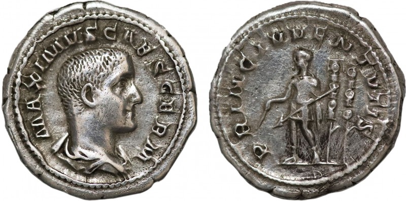 MAXIMUS (Caesar, 235/6-238). Denarius. Rome.
Obv: MAXIMVS CAES GERM.
Bareheaded ...