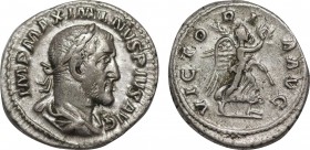 MAXIMINUS THRAX (235-238). Denarius. Rome.
Obv: IMP MAXIMINVS PIVS AVG.
Laureate, draped and cuirassed bust right.
Rev: VICTORIA AVG.
Victory advancin...