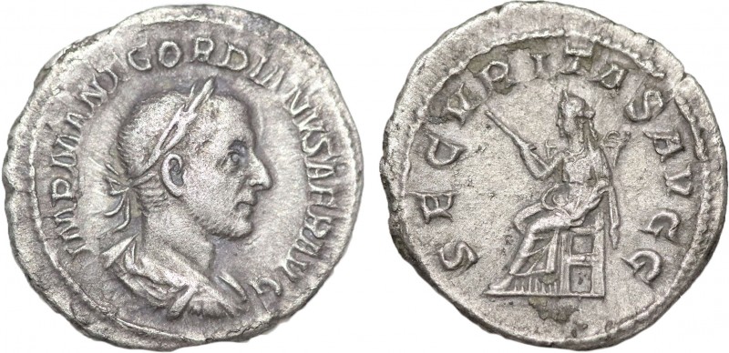 GORDIAN I AFRICANUS (238). Denarius. Rome. Obv: IMP M ANT GORDIANVS AFR AVG. Lau...