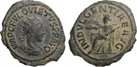 QUIETUS (Usurper, 260-261). Antoninianus. Samosata. Obv: IMP C FVL QVIETVS P F AVG. Radiate, draped and cuirassed bust right. Rev: INDVLGENTIAE AVG. I...