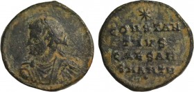 CONSTANTIUS II (Caesar, 324-337). Follis. Antioch. Obv: Laureate, draped and cuirassed bust facing, head left. Rev: CONSTAN / TIVS / CAESAR / SMANTA. ...