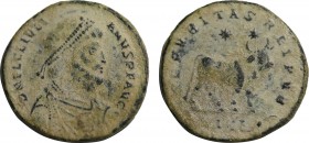 JULIAN II APOSTATA (360-363). Double maiorina. Thessalonica.
Obv: D N FL CL IVLIANVS P F AVG.
Pearl-diademed, draped and cuirassed bust right.
Rev: SE...