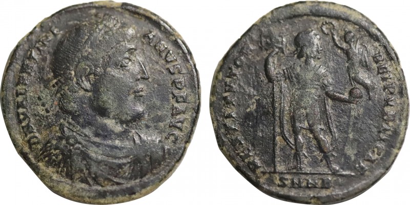 VALENTINIAN I (364-375). Ae. Nicomedia.
Obv: D N VALENTINIANVS P F AVG.
Diademed...