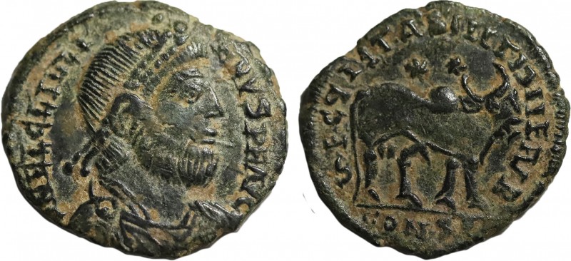 ULIAN II APOSTATA (361-363). Follis. Constantinople.
Obv: D N FL CL IVLIANVS P F...