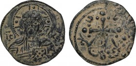 ANONYMOUS FOLLES. Class I. Attributed to Nicephorus III Botaniates (1078-1081).
Obv: IC - XC.
Facing bust of Christ Pantokrator.
Rev: Latin cross, wit...