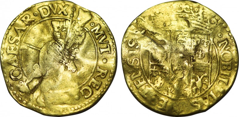 ITALY. Modena. Cesare d'Este (1598-1628). GOLD Ongaro. Obv: CAESAR DVX MVT REG &...