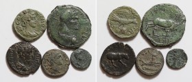 5 Roman Provincial & Greek Coins.