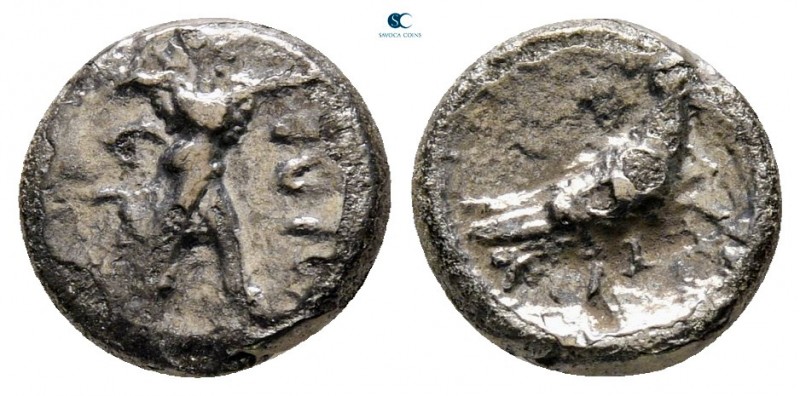 Lucania. Sybaris circa 453-448 BC. 
Triobol AR

10 mm., 1,14 g.



very f...