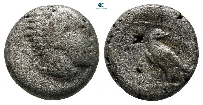 Kings of Macedon. Pella. Amyntas III 393-369 BC. 
Diobol BI

11 mm., 1,22 g....