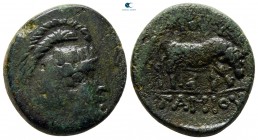 Macedon. Under Roman Protectorate circa 168-167 BC. Time of Aemilius Paullus. Gaius Publilius, quaestor. Bronze Æ