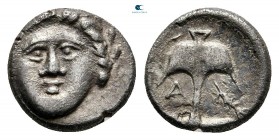 Thrace. Apollonia Pontica circa 350-325 BC. Diobol AR