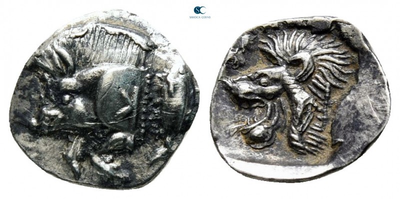 Mysia. Kyzikos circa 525-475 BC. 
Hemiobol AR

10 mm., 0,42 g.



very fi...