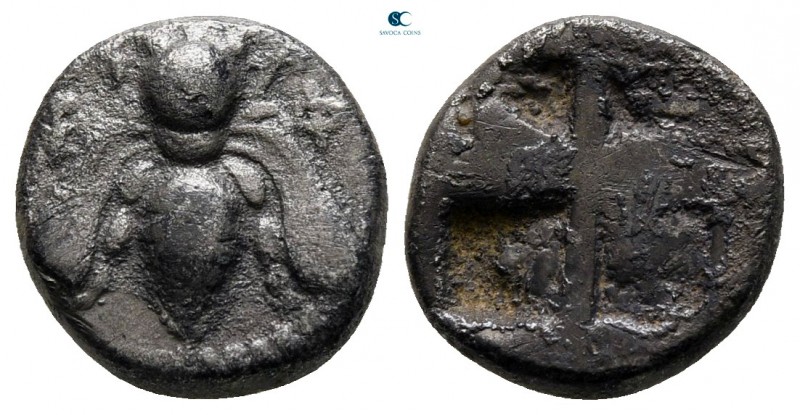 Ionia. Ephesos circa 500-420 BC. 
Hemidrachm AR

12 mm., 1,73 g.



very ...