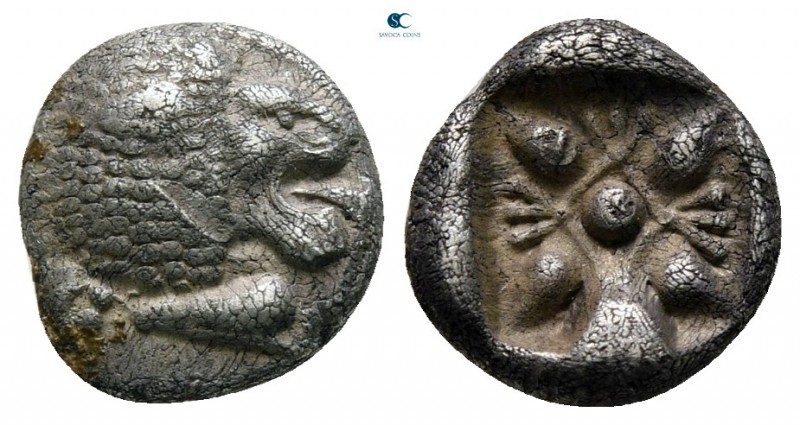 Ionia. Miletos circa 520-480 BC. 
Diobol AR

10 mm., 1,12 g.



very fine