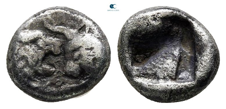 Kings of Lydia. Sardeis. Kroisos circa 564-539 BC. 
1/12 Stater AR

8 mm., 0,...