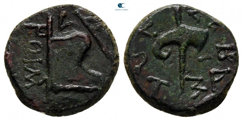 Thrace. Augustus with Rhoemetalces I 11 BC-AD 12. 
Bronze Æ

13 mm., 1,68 g....
