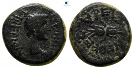 Lydia. Philadelphia (as Neocaesarea). Tiberius Gemellus (?), as Caesar AD 35-37. Bronze Æ