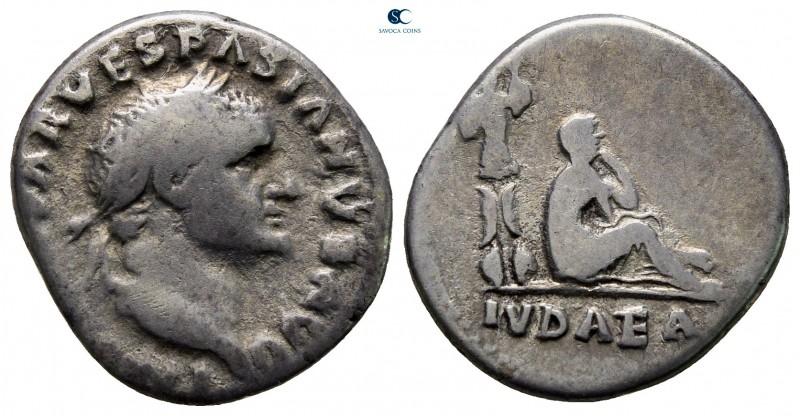 Vespasian AD 69-79. Rome
Denarius AR

18 mm., 3,20 g.

nearly very fine