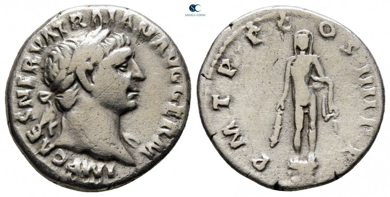 Trajan AD 98-117. Rome
Denarius AR

18 mm., 3,09 g.

very fine