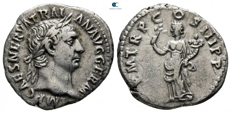 Trajan AD 98-117. Rome
Denarius AR

19 mm., 3,07 g.

very fine