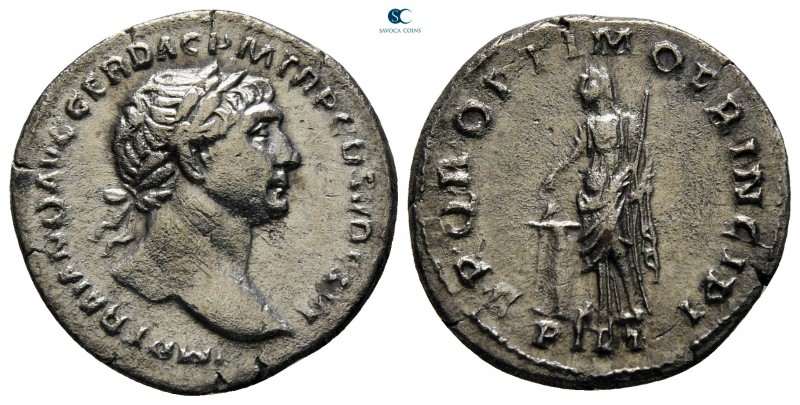 Trajan AD 98-117. Rome
Denarius AR

19 mm., 2,89 g.

very fine