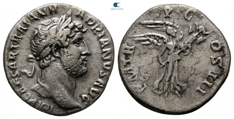 Hadrian AD 117-138. Rome
Denarius AR

19 mm., 2,87 g.

very fine