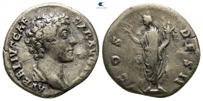 Marcus Aurelius as Caesar AD 139-161. Struck AD 145-147. Rome
Denarius AR

17...