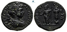 Caracalla AD 198-217. Rome. Limes Falsum of a Denarius Æ