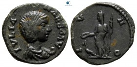 Julia Maesa AD 218-224. Rome. Limes Falsum of a Denarius Æ