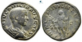 Philip II, as Caesar AD 244-246. Rome. Sestertius Æ