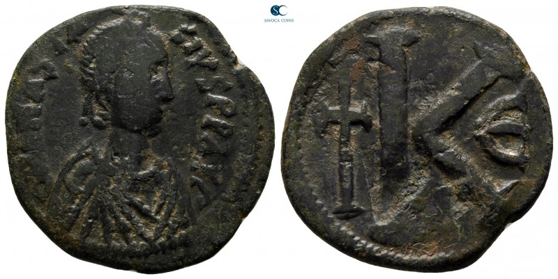 Anastasius I AD 491-518. Constantinople
Half follis Æ

27 mm., 7,86 g.

nea...