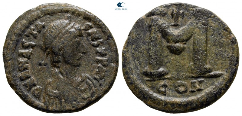 Anastasius I AD 491-518. Constantinople
Follis Æ

23 mm., 4,33 g.

very fin...