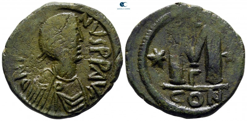 Justin I AD 518-527. Constantinople
Follis Æ

31 mm., 16,23 g.

very fine