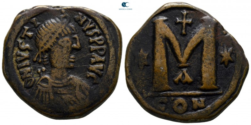 Justin I AD 518-527. Constantinople
Follis Æ

31 mm., 17,91 g.

very fine